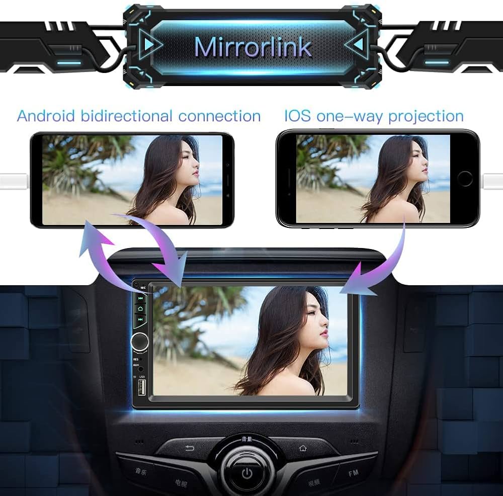新品7inch AUDIO TWO TOP BILLIN 7\" 7inch Car Stereo Double Din Radio Touchscreen with Backup